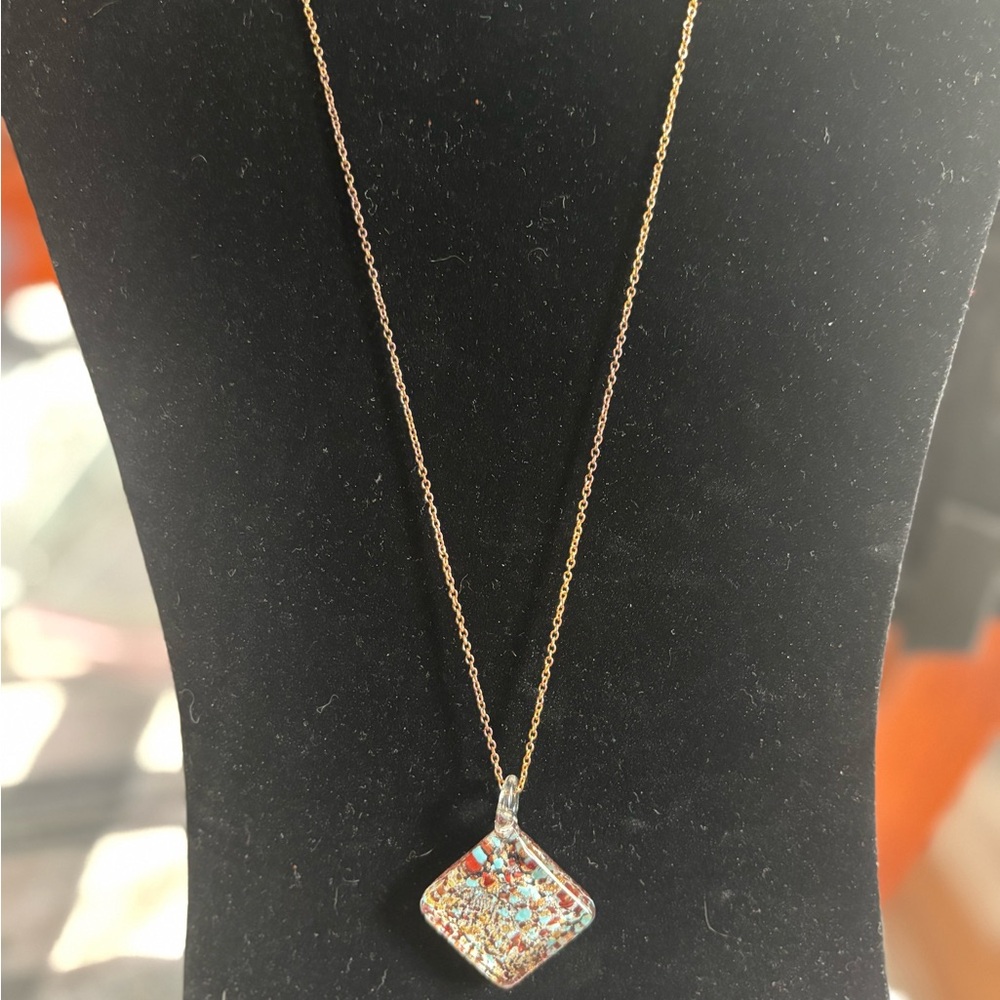 Preloved Glass Multicolor Pendant Necklace